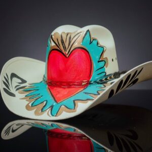 Sombrero Corazón en llamas azul